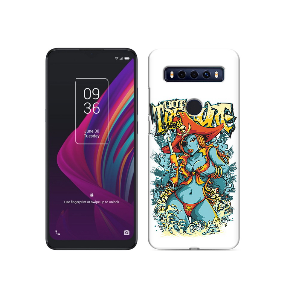 

Чехол MyPads Tocco для TCL 10 SE нарисованная синяя девушка комикс, Прозрачный, Tocco