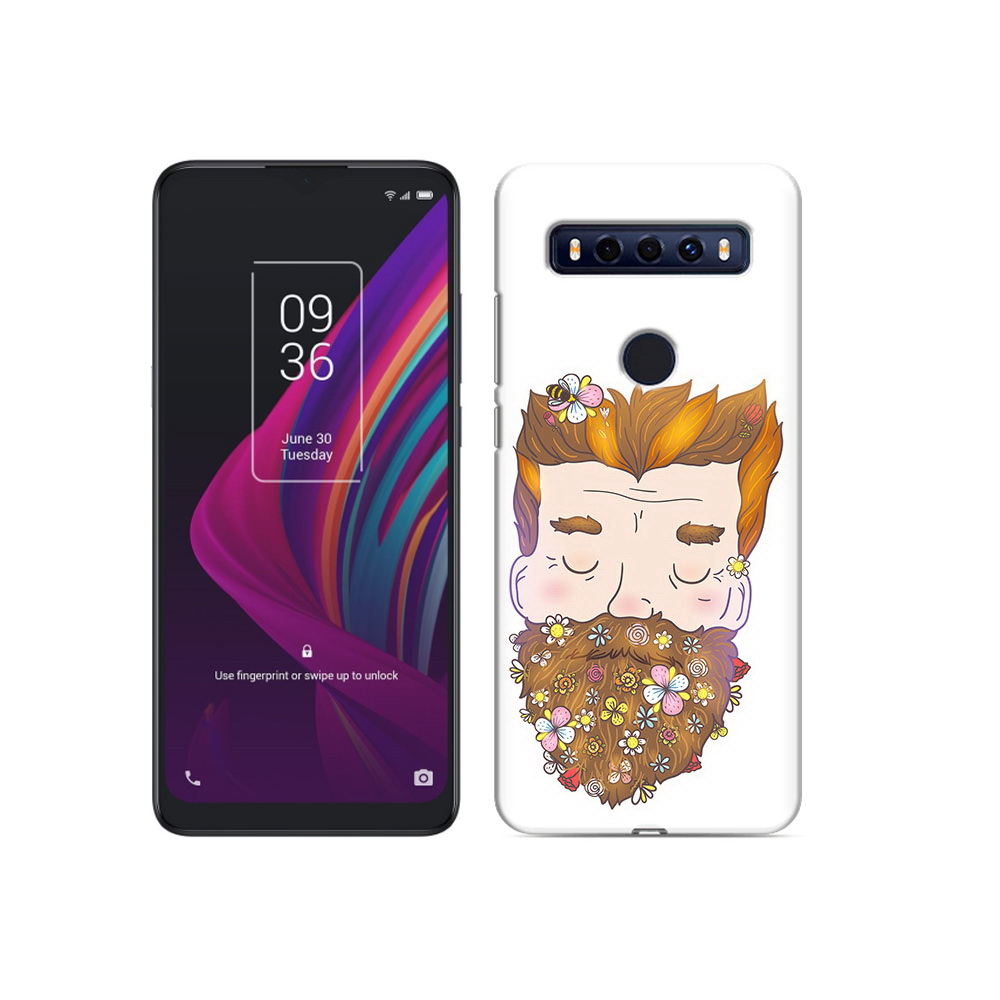 

Чехол MyPads Tocco для TCL 10 SE мужчина с цветами в бороде, Прозрачный, Tocco
