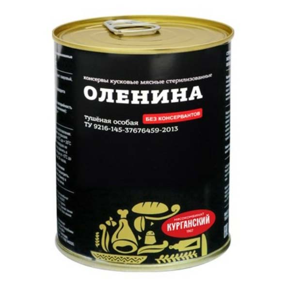 

Оленина тушеная Курганский стандарт Черный стандарт 338 г