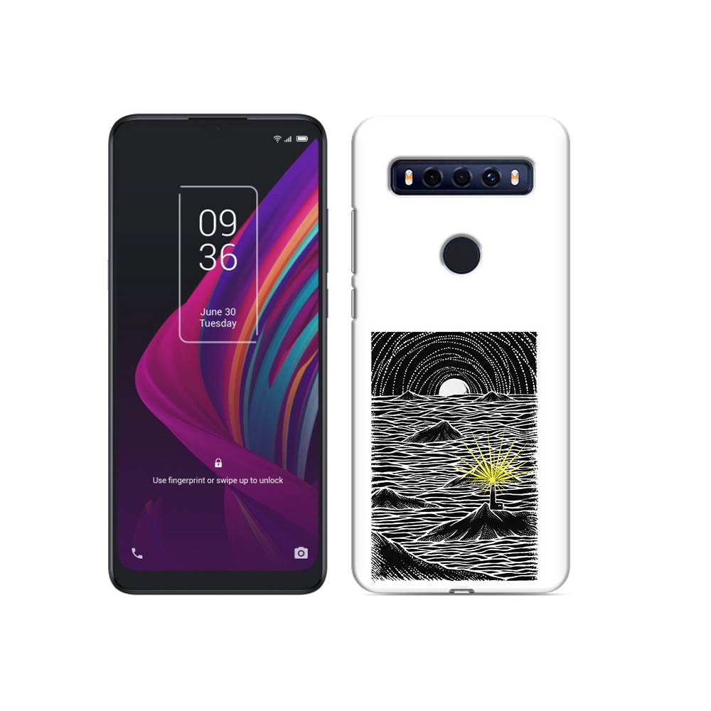 

Чехол MyPads Tocco для TCL 10 SE маяк в черно белом море, Прозрачный, Tocco