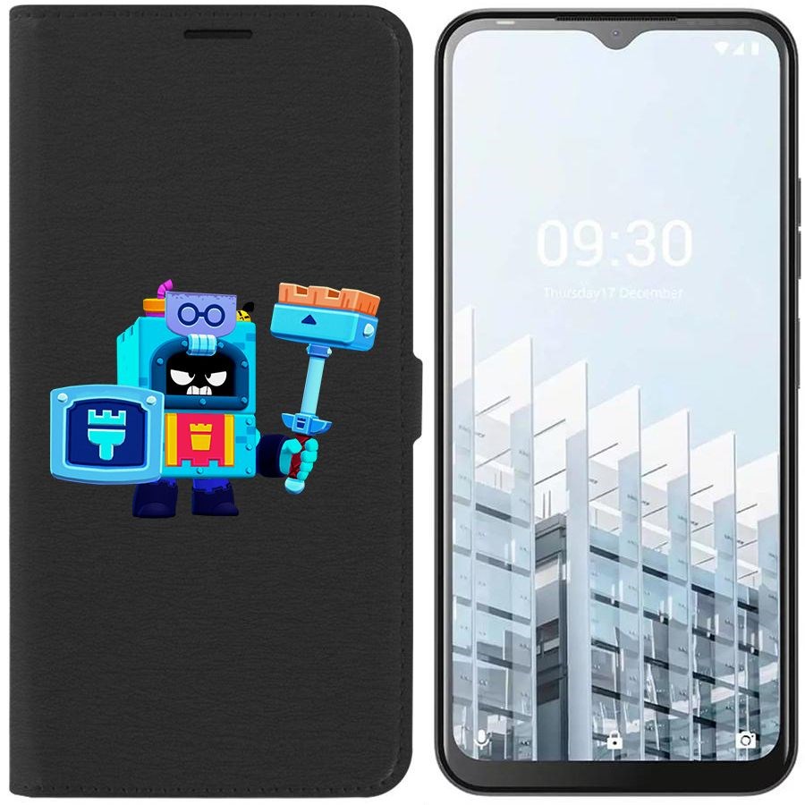 

Чехол-книжка Eco для Tecno POP 6 Pro Brawl Stars-Эш (черный)