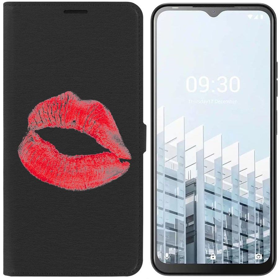 

Чехол-книжка Eco для Tecno POP 6 Pro След помады (черный)