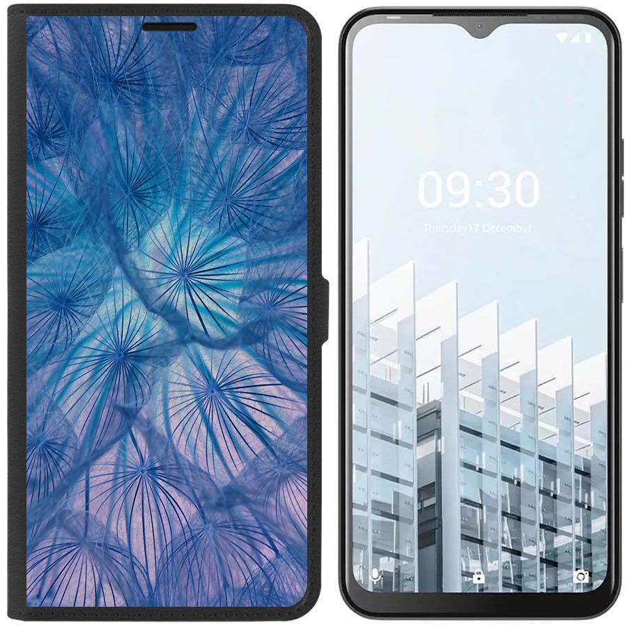 

Чехол-книжка Eco для Tecno POP 6 Pro Синий одуванчик (черный)