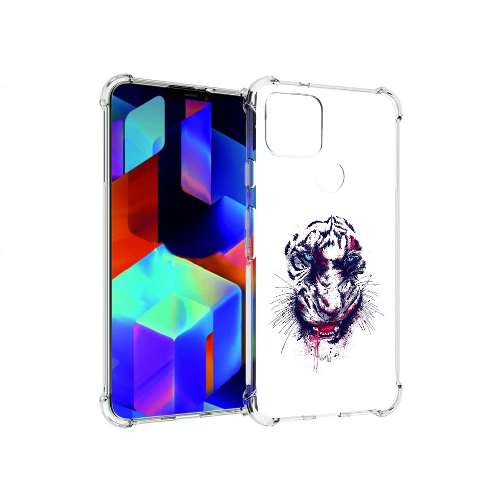

Чехол MyPads Tocco для Google Pixel 5 безумный тигр, Прозрачный, Tocco
