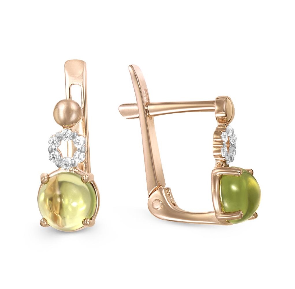 

Серьги из красного золота с хризолитом NEWGOLD 102020291248xr, 102020291248xr