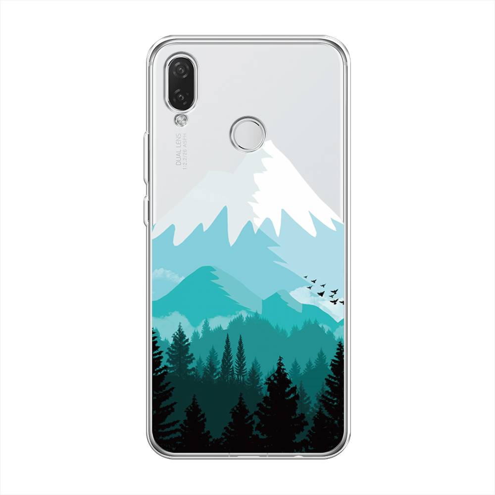 

Чехол на Huawei Nova 3i "Синяя снежная гора", Белый;голубой, 68350-2