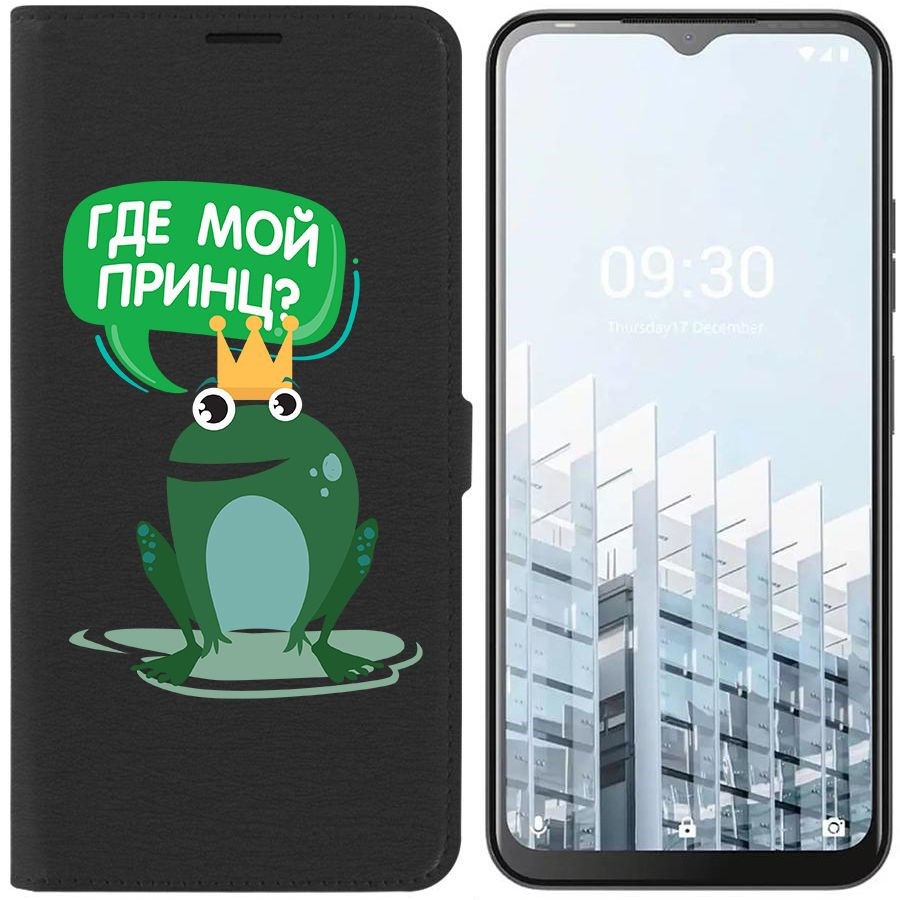 

Чехол-книжка Eco для Tecno POP 6 Pro Лягушка (черный)