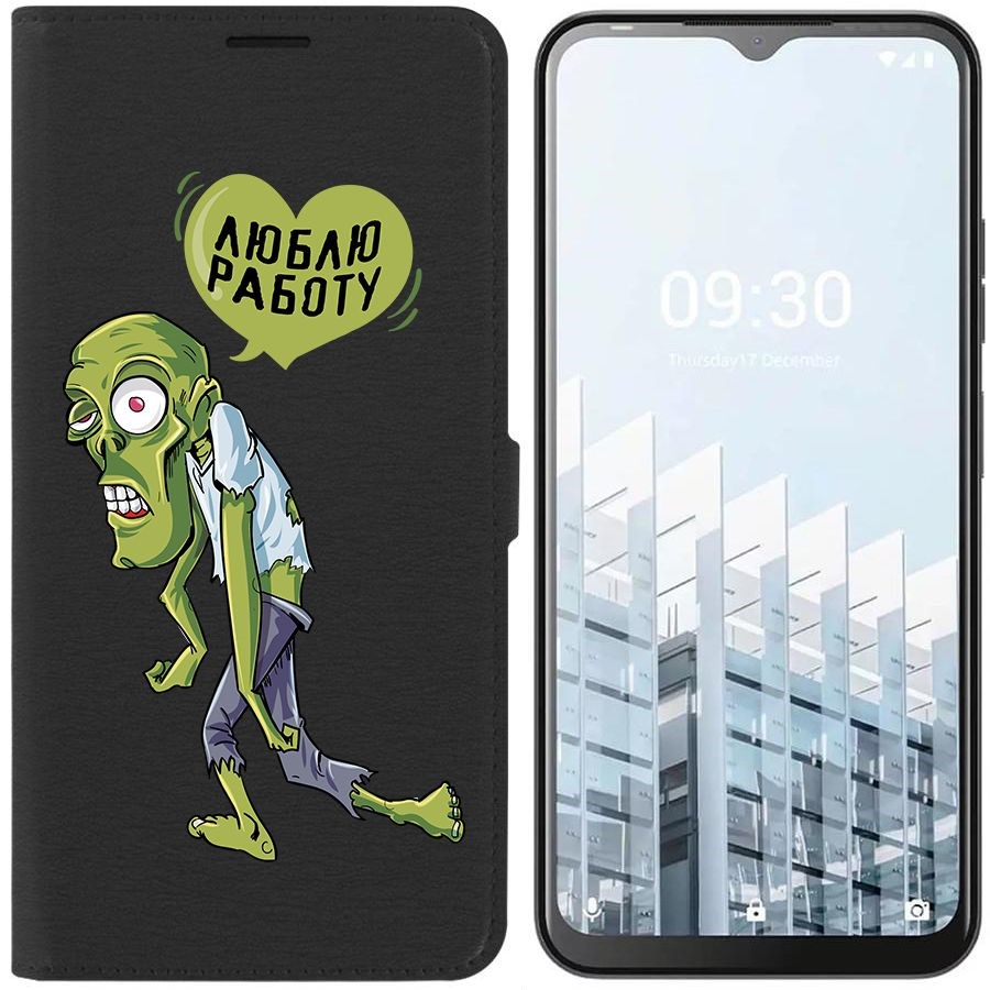 

Чехол-книжка Eco для Tecno POP 6 Pro Люблю Работу (черный)