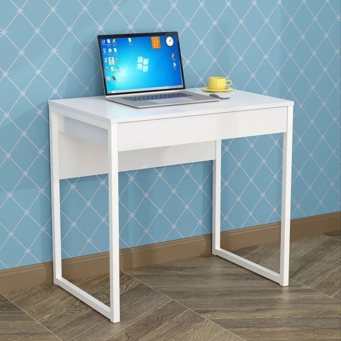 

Стол письменный Лофт-1 800х520х750 белый/белый глянец