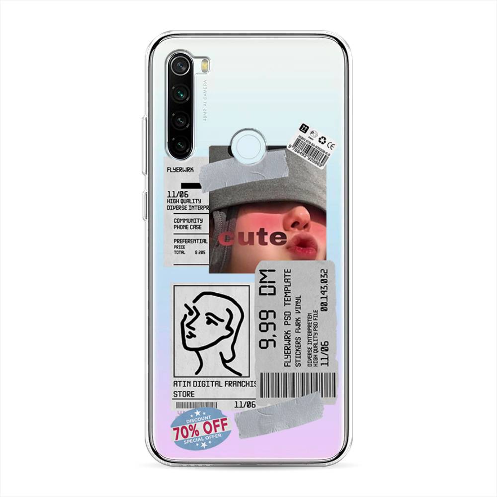 

Чехол на Xiaomi Redmi Note 8T "Cute girl collage", Розовый;серый;голубой, 37450-6