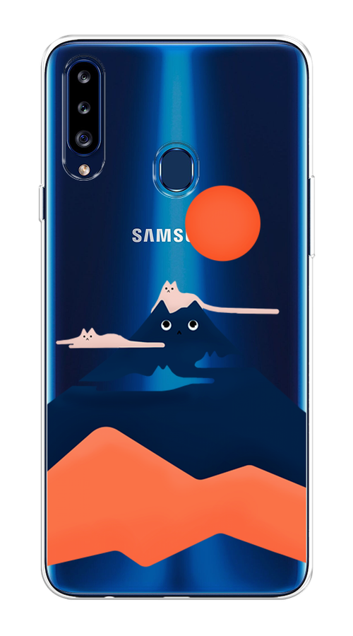 

Чехол на Samsung Galaxy A20s "Кот-гора", Черный;оранжевый, 2100850-4