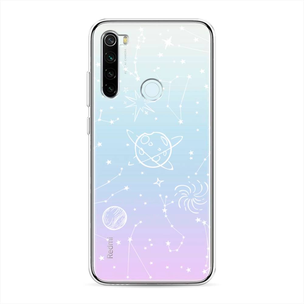 

Чехол на Xiaomi Redmi Note 8T "Планеты в космосе", Белый, 37450-2