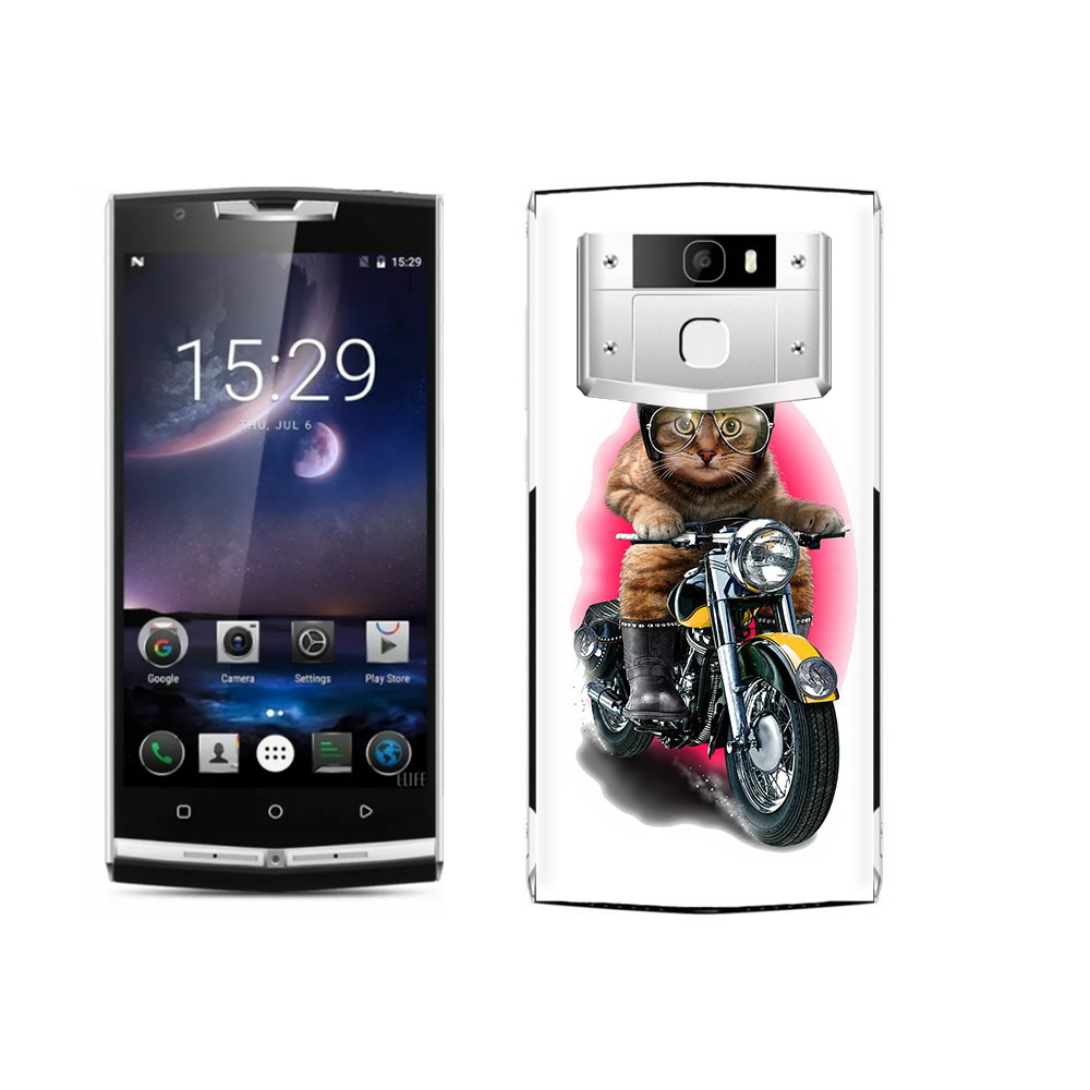 

Чехол MyPads Tocco для Oukitel K10000 Pro мото-кот, Прозрачный, Tocco