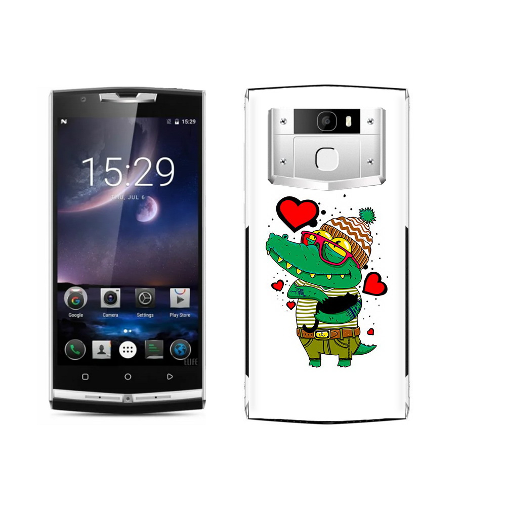 

Чехол MyPads Tocco для Oukitel K10000 Pro Влюбленный крокодил, Прозрачный, Tocco