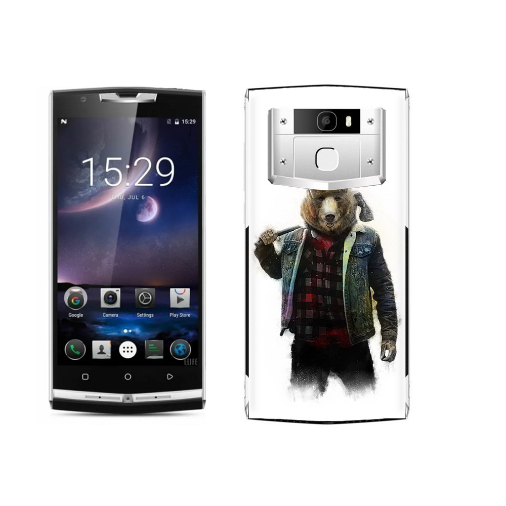 

Чехол MyPads Tocco для Oukitel K10000 Pro медведь с топором, Прозрачный, Tocco