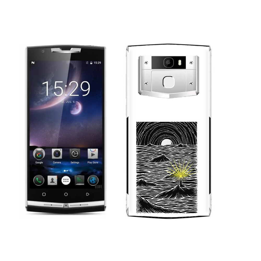 

Чехол MyPads Tocco для Oukitel K10000 Pro маяк в черно белом море, Прозрачный, Tocco