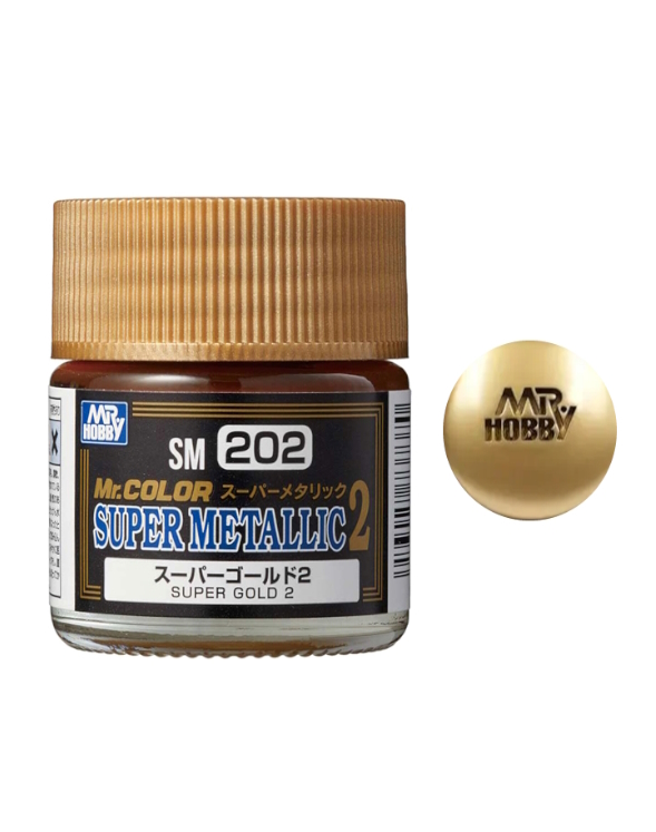 

Краска Mr.Hobby акриловая на специальном разбавителе, супер металлик, Super Gold 2, 10мл, Золотой