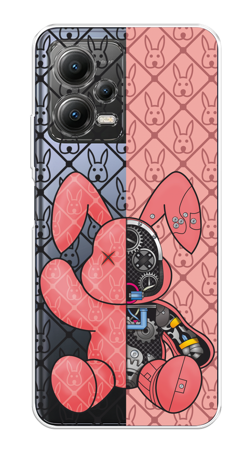 

Чехол на Xiaomi Poco X5 5G "Киборг-заяц розовый", Розовый;прозрачный;черный, 317950-1