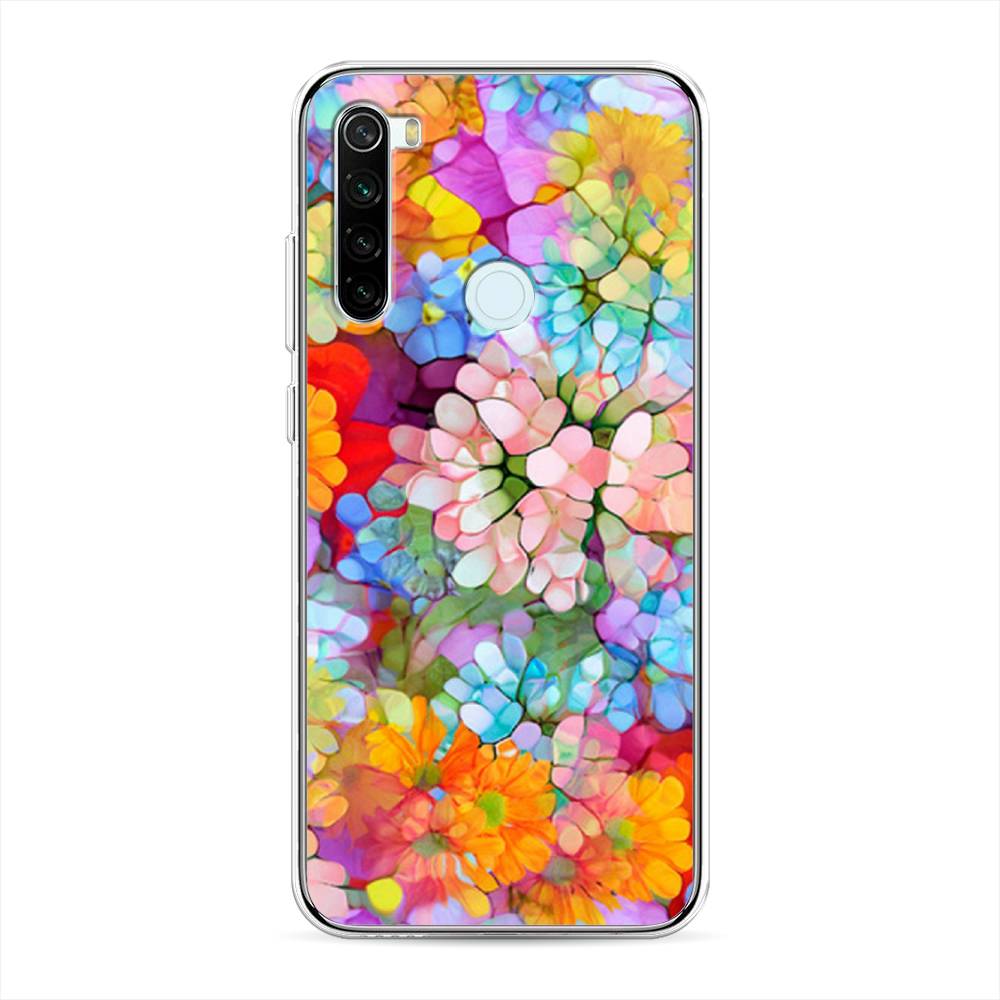 

Чехол на Xiaomi Redmi Note 8T "Цветы витраж", Оранжевый;розовый;голубой, 37450-3