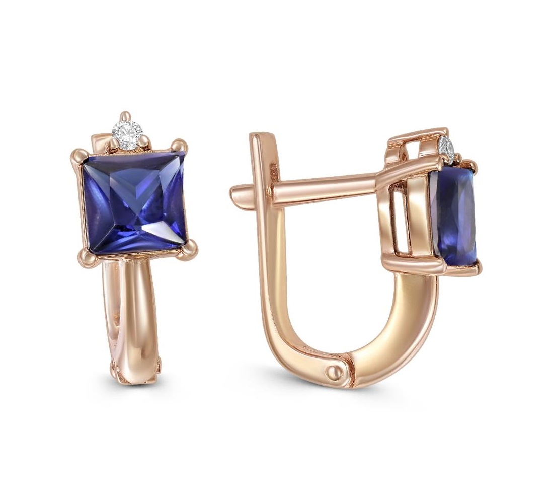 

Серьги из красного золота с бриллиантом NEWGOLD 101000291086sp, 101000291086sp