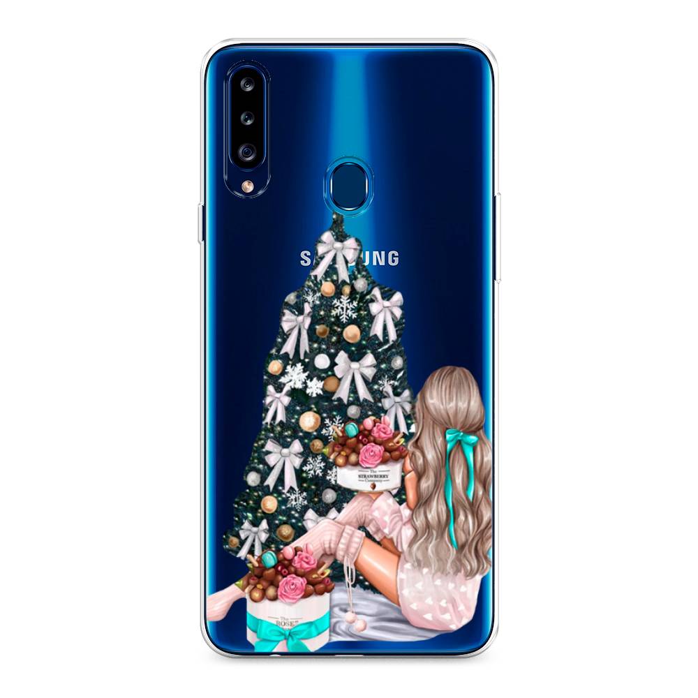 

Чехол на Samsung Galaxy A20s "New Year", Зеленый;бежевый;голубой, 2100850-5