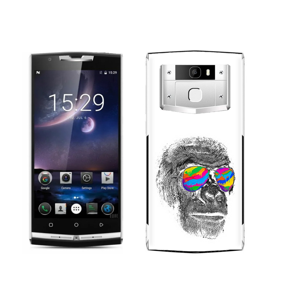

Чехол MyPads Tocco для Oukitel K10000 Pro крутая обезьяна в очках, Прозрачный, Tocco