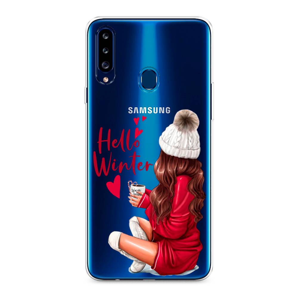 

Чехол на Samsung Galaxy A20s "Hello winter", Красный;белый;коричневый, 2100850-5