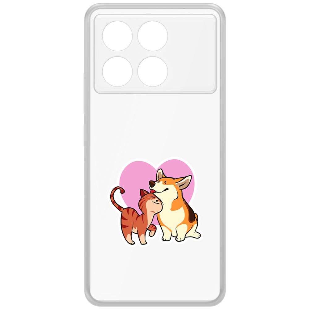 

Чехол-накладка Krutoff Clear Case Любовь противоположностей для Xiaomi Poco X6 Pro, Прозрачный