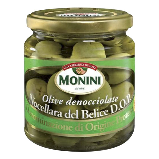 Оливки Monini Nocellara del Belice D.O.P. olive denocciolate без косточки 280 г