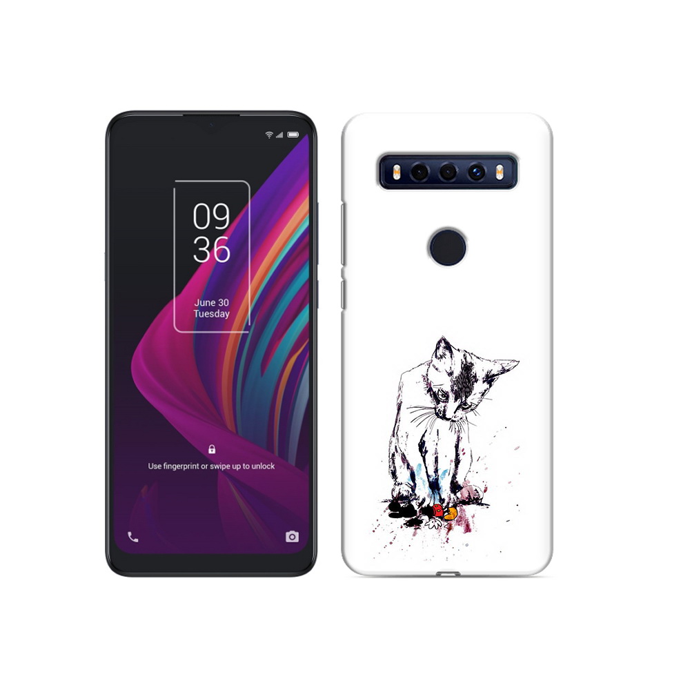

Чехол MyPads Tocco для TCL 10 SE кот и микки, Прозрачный, Tocco