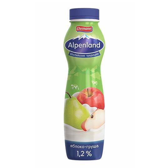 Питьевой йогурт Alpenland яблоко-груша 1,2% БЗМЖ 290 г