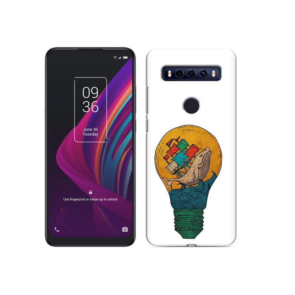 

Чехол MyPads Tocco для TCL 10 SE кит в лампочке с парусами, Прозрачный, Tocco