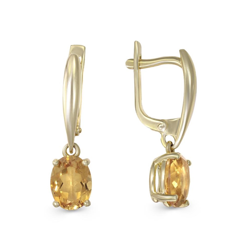 

Серьги из желтого золота с цитрином NEWGOLD 30200020308zt, 30200020308zt