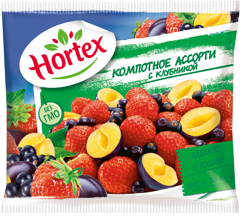 Смесь Hortex компотное ассорти с клубникой 300 г 199₽