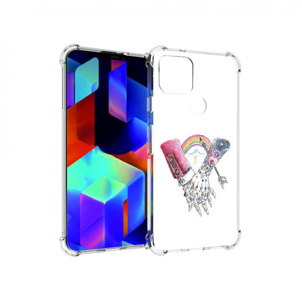 

Чехол MyPads Tocco для Google Pixel 5 абстракция руки в татуировках, Прозрачный, Tocco