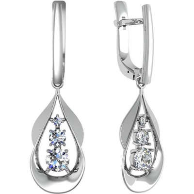 

Серьги из серебра с фианитом ПРИВОЛЖСКИЙ ЮВЕЛИР 301028-FA11, 301028-FA11