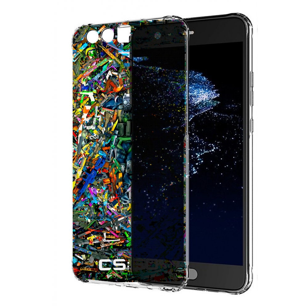 

Чехол бампер MyPads CS GO guns skins мужской для Huawei P10 Plus, Прозрачный, Tocco