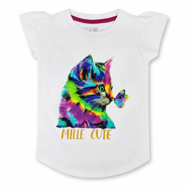 

Футболка детская Mille Meow 5 цв. белый р. 116, Meow 5