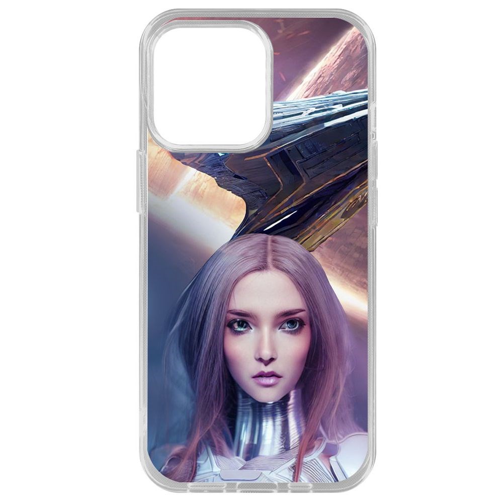 

Чехол-накладка Krutoff Clear Case Космодевушка для iPhone 14 Pro Max