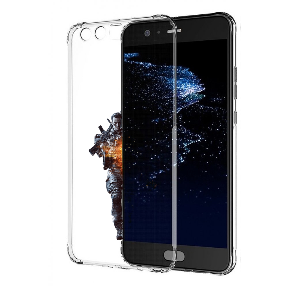 

Чехол бампер MyPads Battlefield-4 мужской для Huawei P10 Plus пр, Прозрачный, Tocco