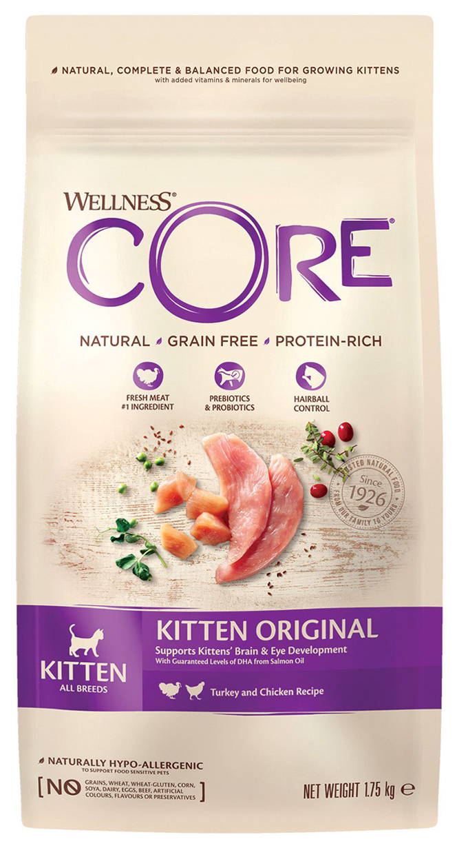 Сухой корм для котят Core Original Kitten индейка и курица, 2 шт по 1,75 кг