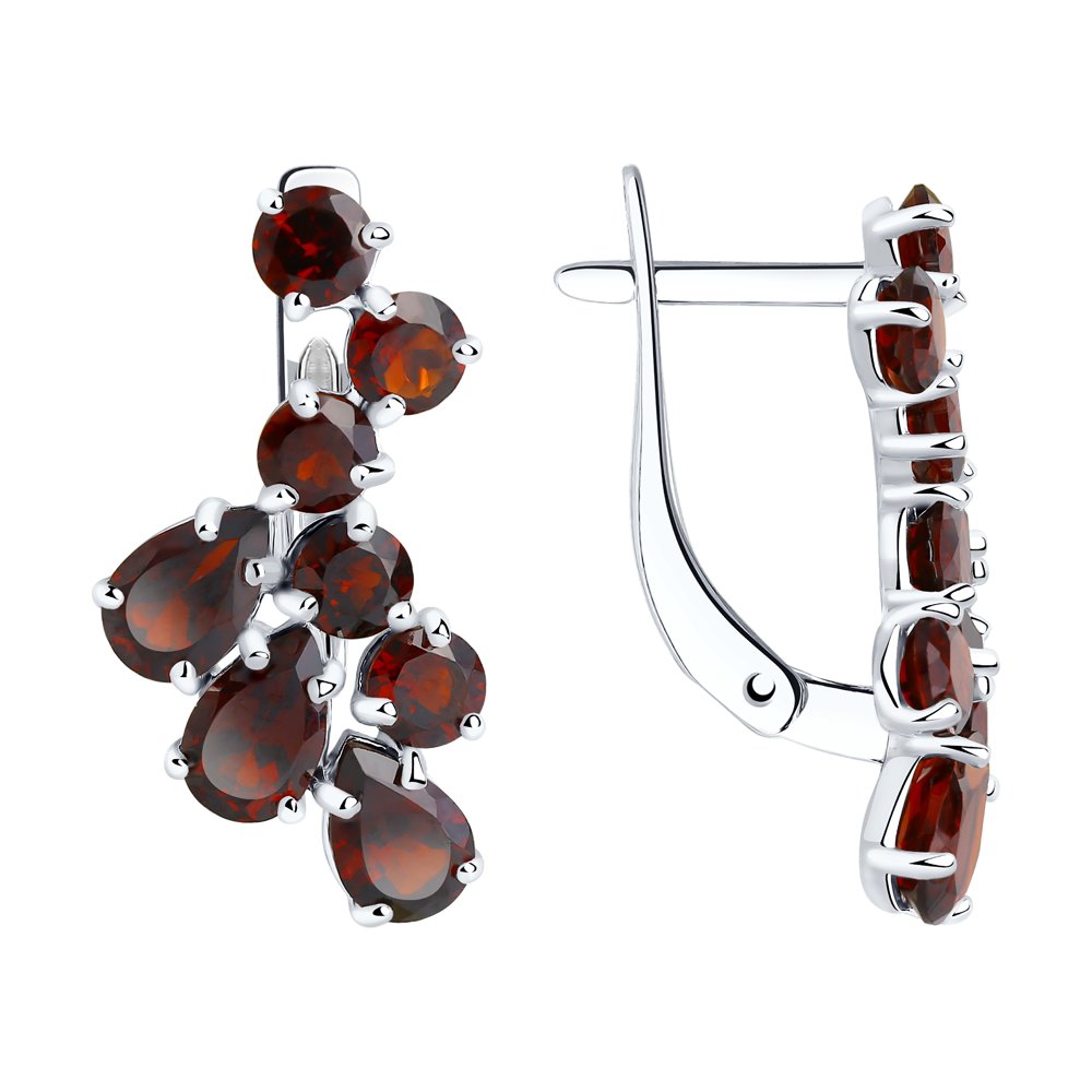 

Серьги из серебра SOKOLOV 92020007, гранат, 92020007