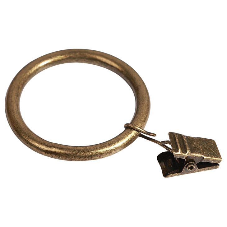 фото Арт узор кольцо для карниза, с зажимом, d = 30/38 мм, 10 шт, в блистере, цвет бронзовый