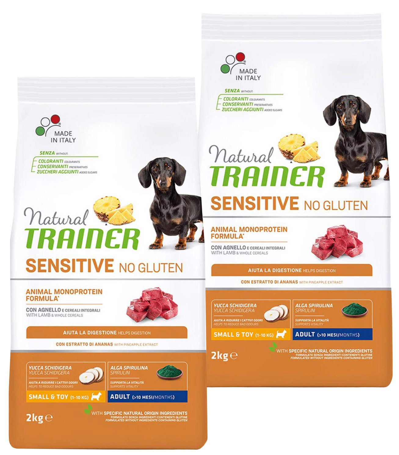 

TRAINER TRAINER NATURAL SENSITIVE NO GLUTEN SMALL & TOY ADULT LAMB безглютеновый для взрос