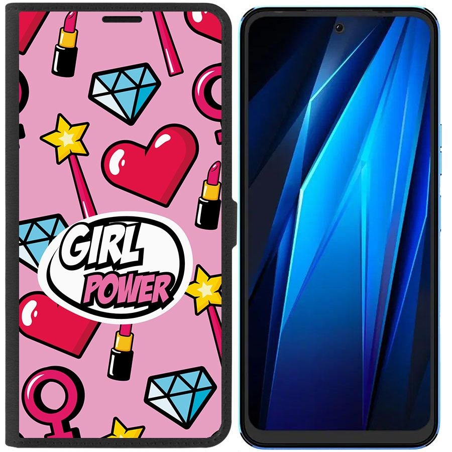 

Чехол-книжка Eco для Tecno Pova Neo 2 Girl Power (черный)