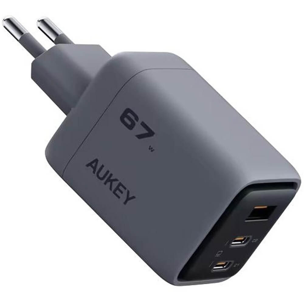 Сетевое зарядное устройство Aukey Comet Mix 1xUSB, 2xUSB Type-C 5 А серый