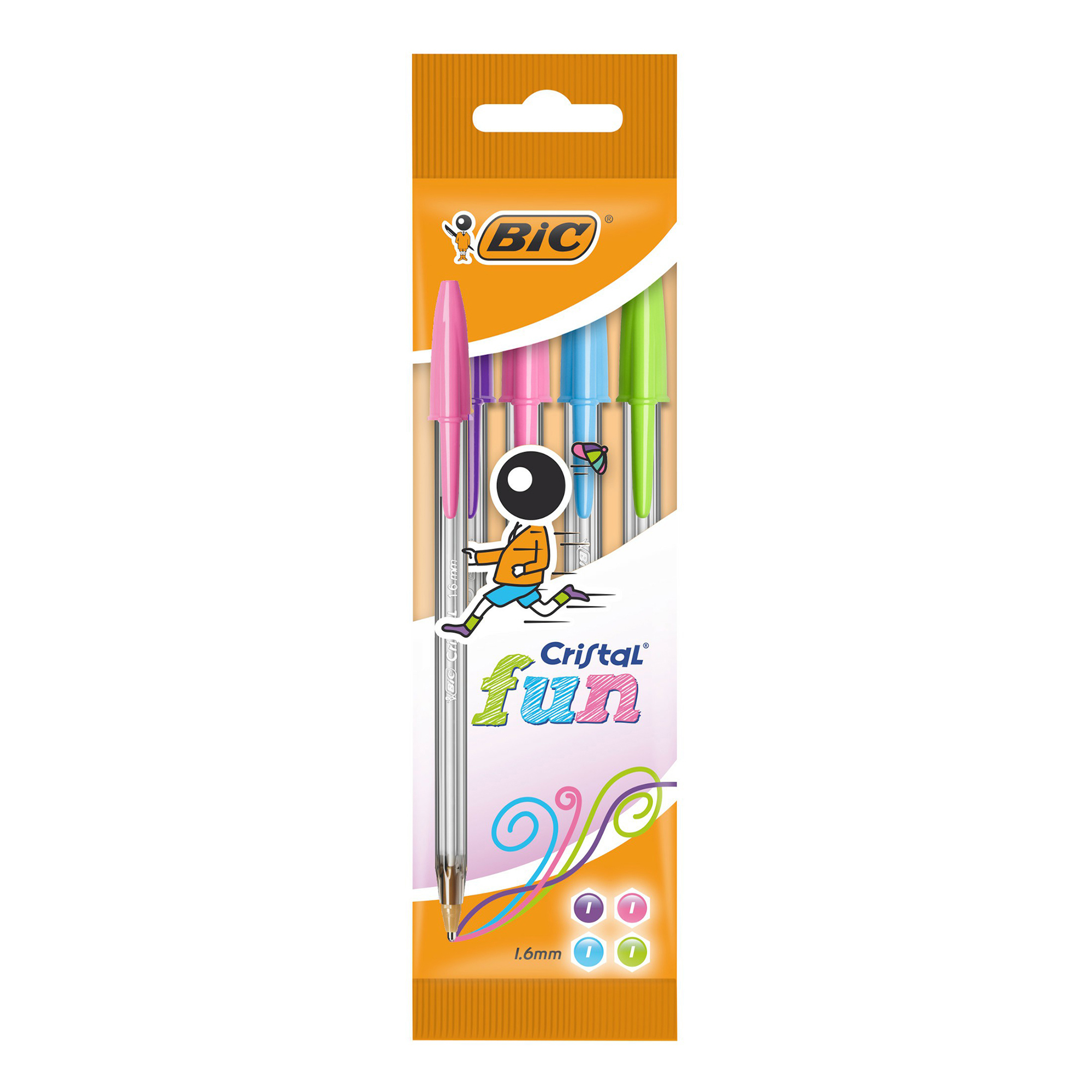 фото Набор ручек шариковых bic cristal fun одноразовых 4 цвета