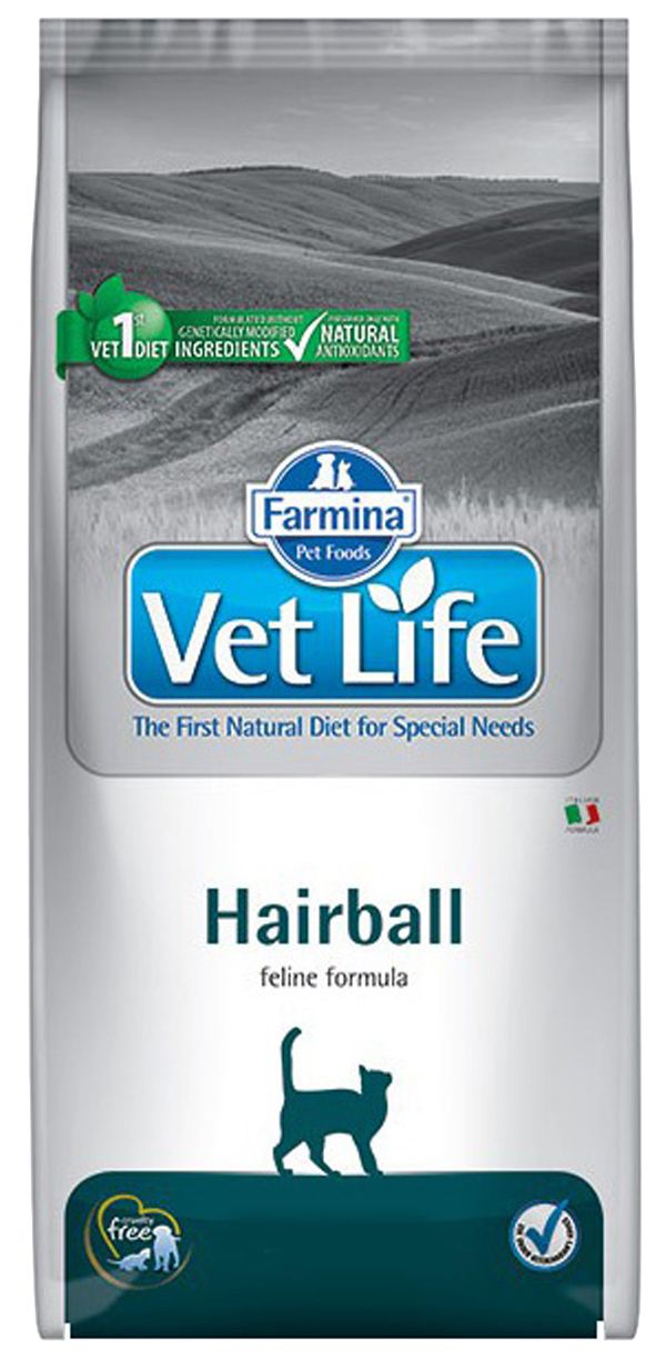 фото Сухой корм для кошек farmina vet life feline hairball домашняя птица 2 шт по 2 кг