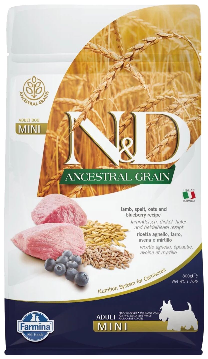 

FARMINA FARMINA DOG N&D ANCESTRAL GRAIN ADULT MINI LAMB & BLUEBERRY низкозерновой для взро