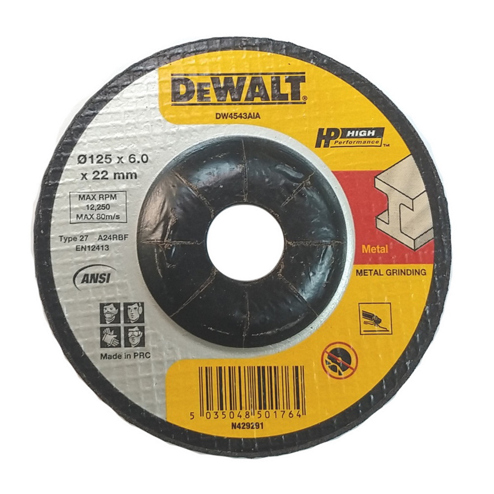 Диск зачистной по металлу DeWalt DW4543AIA-AE, HP LongLife, 125x6 мм